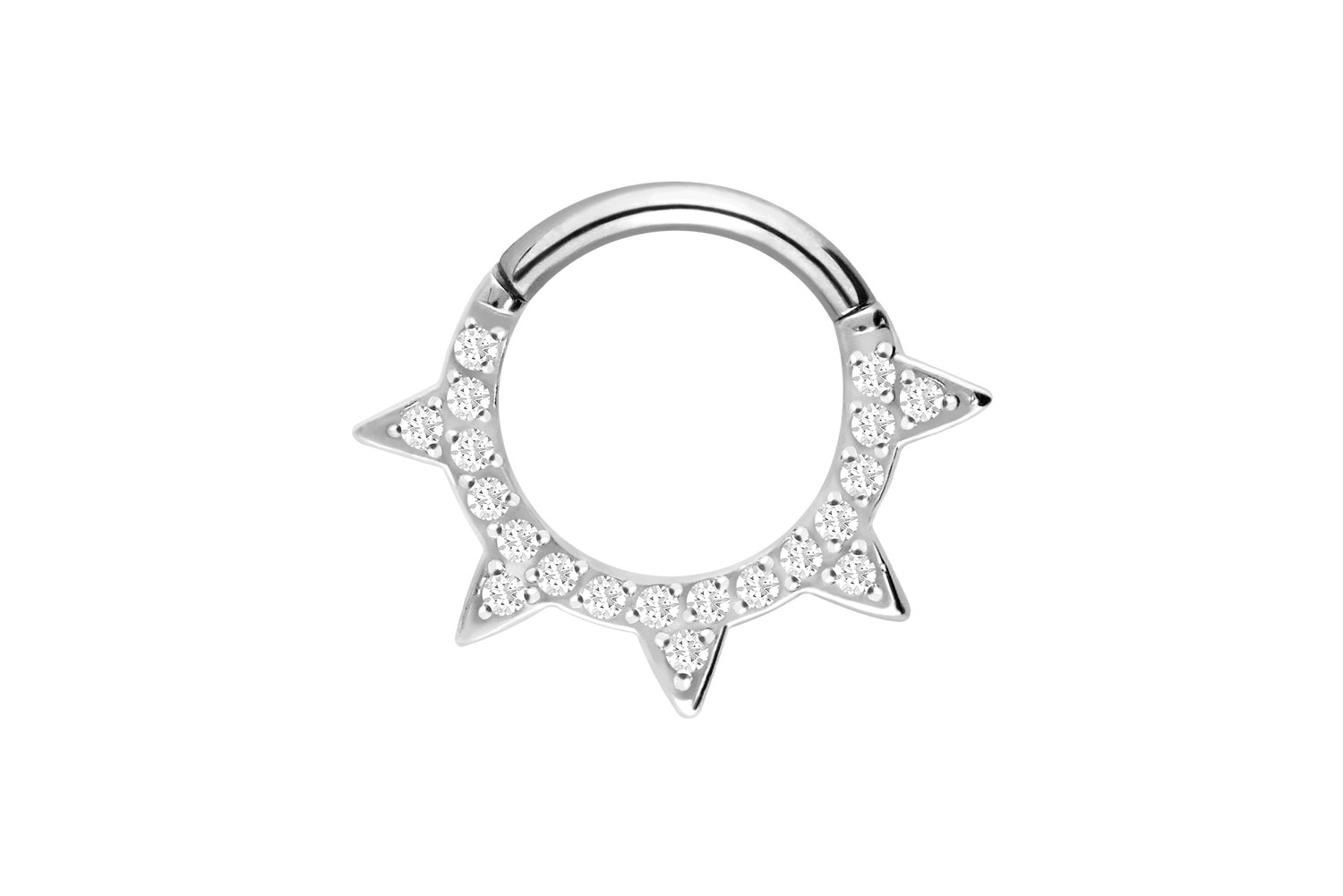 Chirurgenstahl Segmentring Clicker Piercing KRISTALLSPITZEN